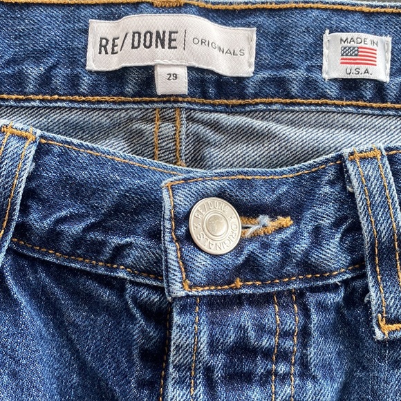 Handpainted Alamo Texas RE/DONE Mid Rise Straight Leg Jeans San Antonio Cowgirl - Picture 9 of 13